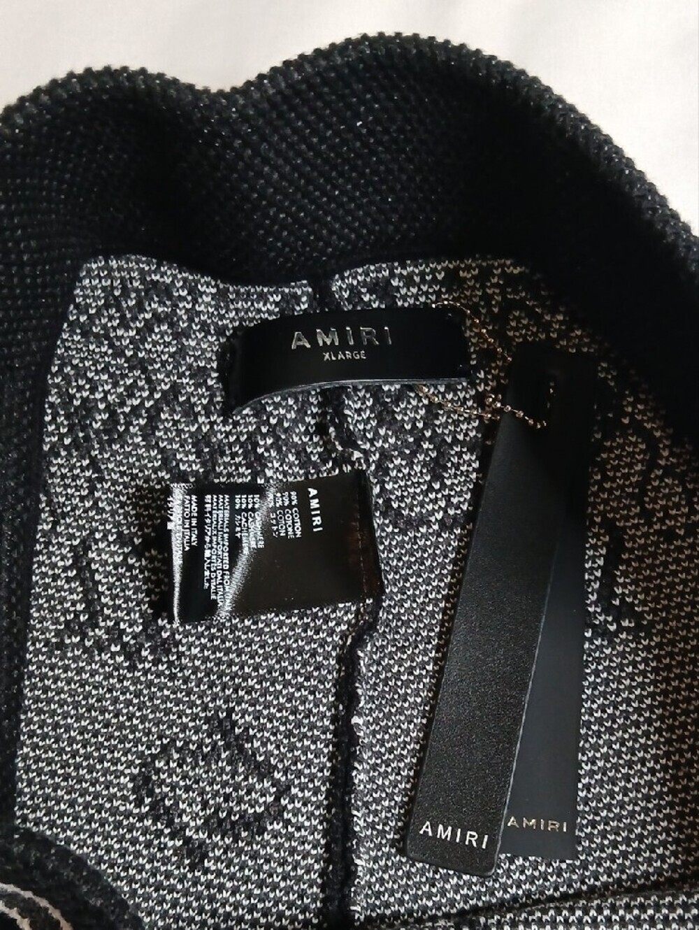 AMIRI Black and White Bandana Print Athletic Shorts - Picture 3 of 5